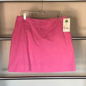 NEW Lilly Pulitzer pink cotton skirt w pockets. NWT
